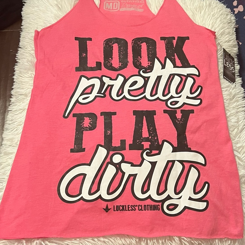 Luckless, Women's Look Pretty Play Dirty Tank, Size Medium, New with tags